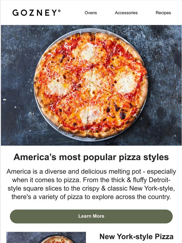 Popular American pizza styles