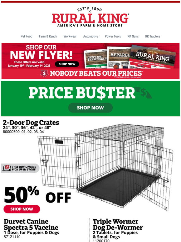 Rural Who Let The Dogs Out? 50 Off 2Door Dog Crates + More