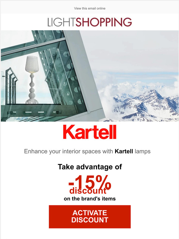 Ending soon: -15% on Kartell 🕛