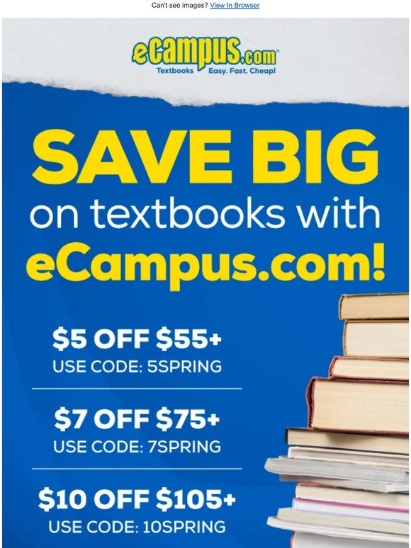 📚 Spring Savings Special | Get $10 Off Your Textbook Order 💵