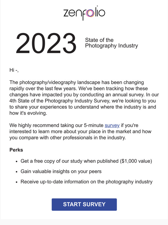 Be a part of the State of the Photography Industry Survey