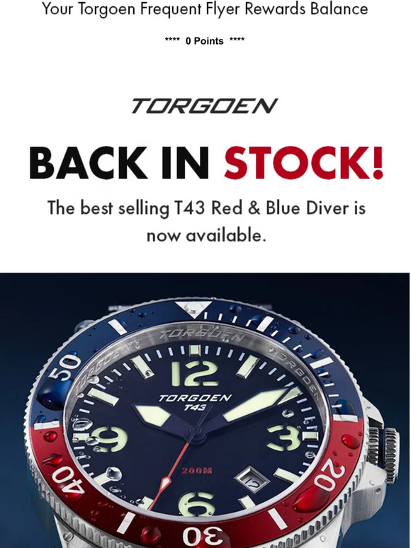 Back in Stock: T43 Red & Blue Diver