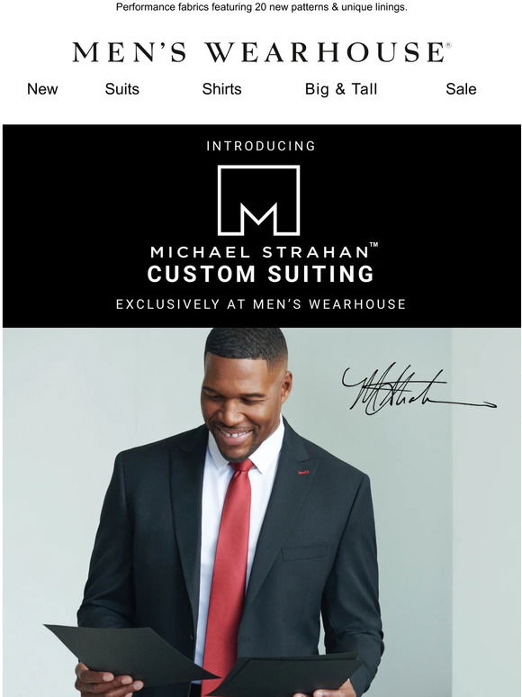 Mens Wearhouse New Exclusive Collection Michael Strahan Custom Suiting Milled 
