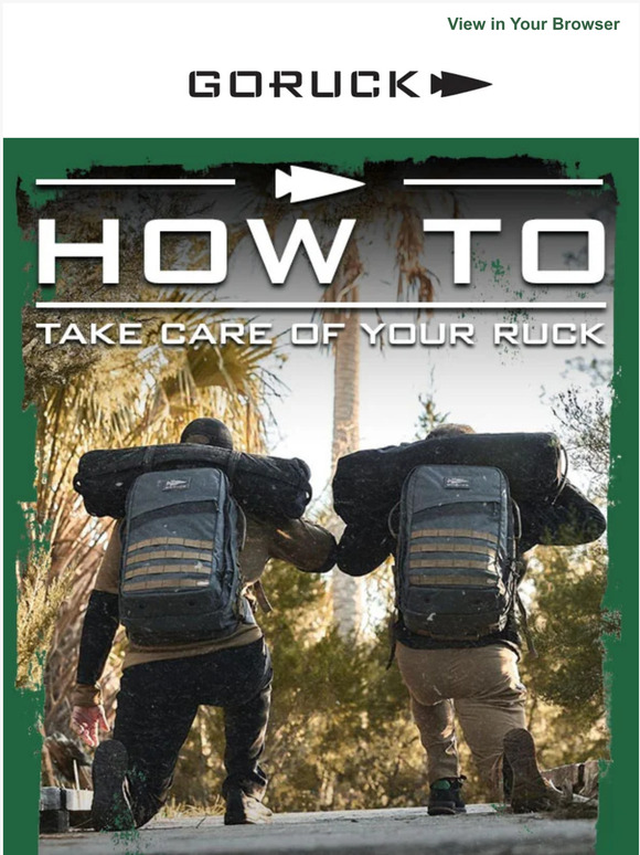 GORUCK How to Keep Your Rucker Clean Milled