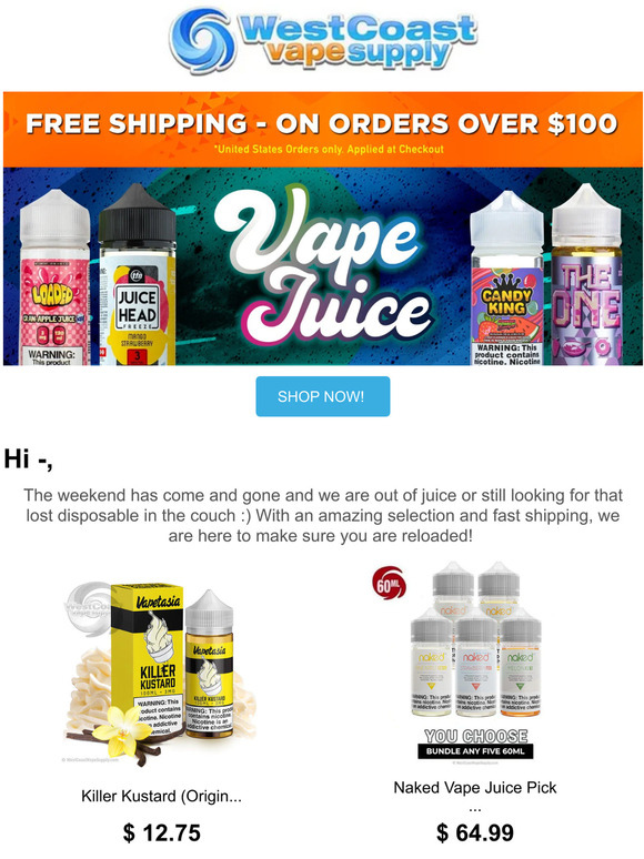 west coast vape supply Time To Reload Your Vape Gear! Happy Monday