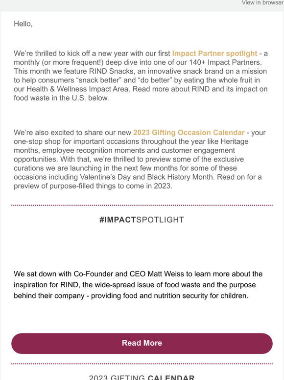 Look what's new - January Impact Partner Spotlight and ways to celebrate Valentine's Day and Black History Month