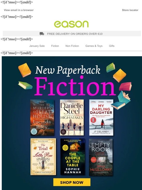 Now in paperback: Great fiction at great prices