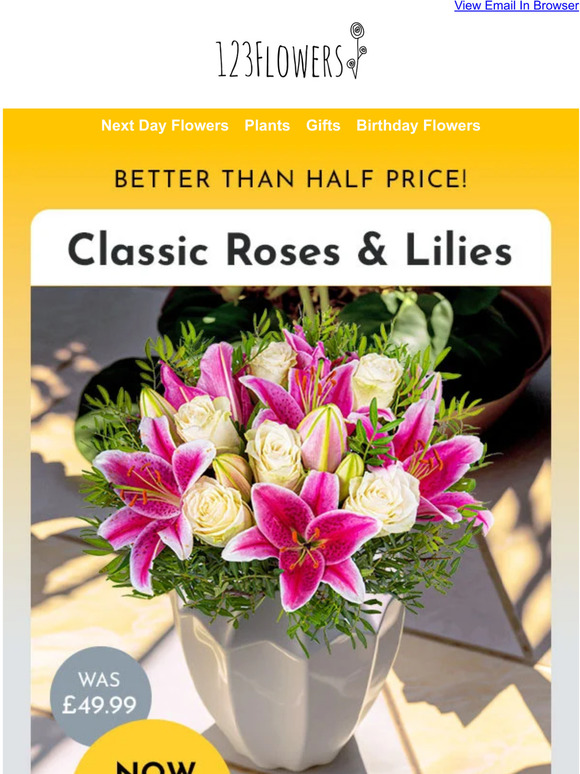 123 Flowers Over 50 OFF and FREE Delivery! 😍💐 Milled