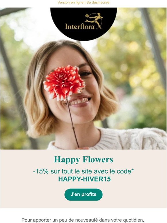 Happy Flowers : -15% sur tout le site jusqu’à dimanche ! 💐