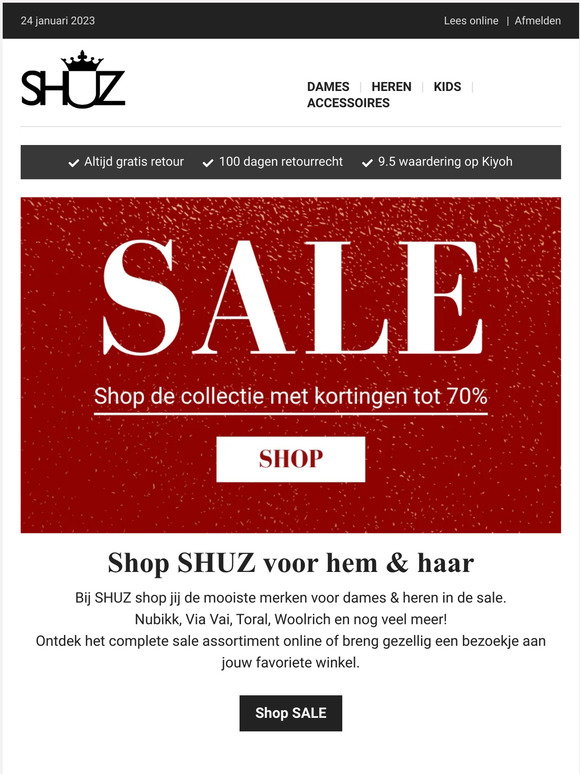 shuz.nl Email Newsletters: Shop Sales, Discounts, and Coupon Codes