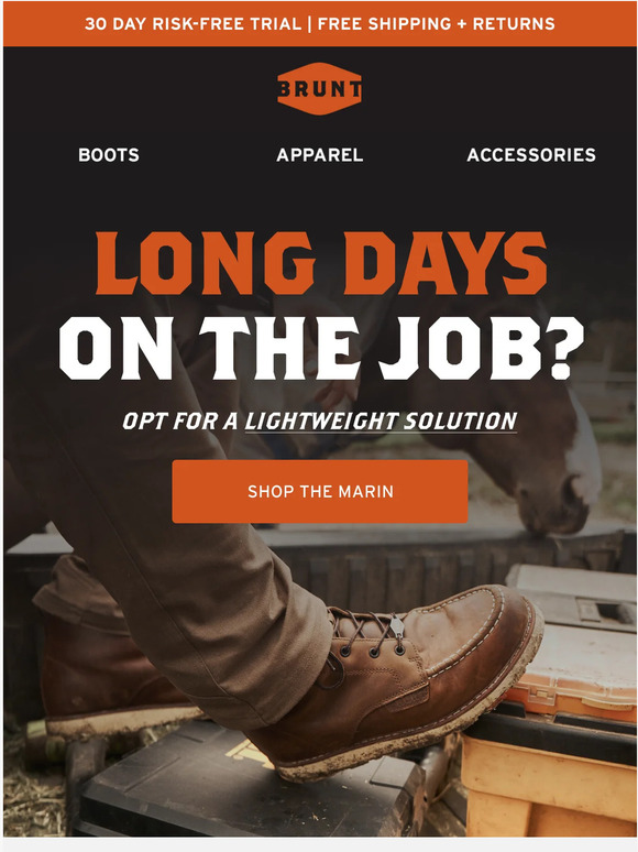 BRUNT Workwear (US) MORE SUPPORT, LIGHTWEIGHT SOLUTION Milled