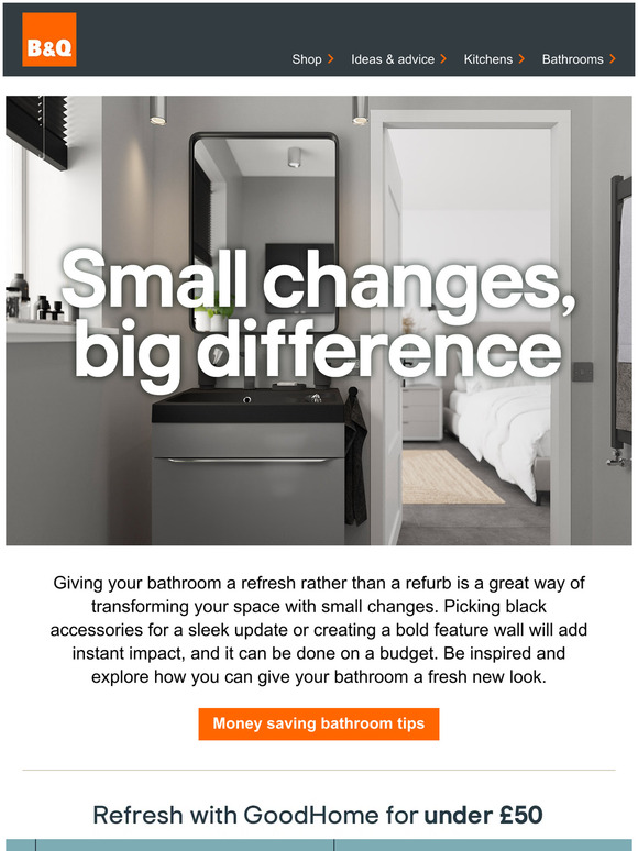 B & Q Get an ontrend bathroom for less Milled