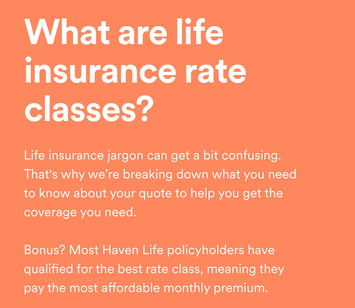 What are life insurance rate classes?