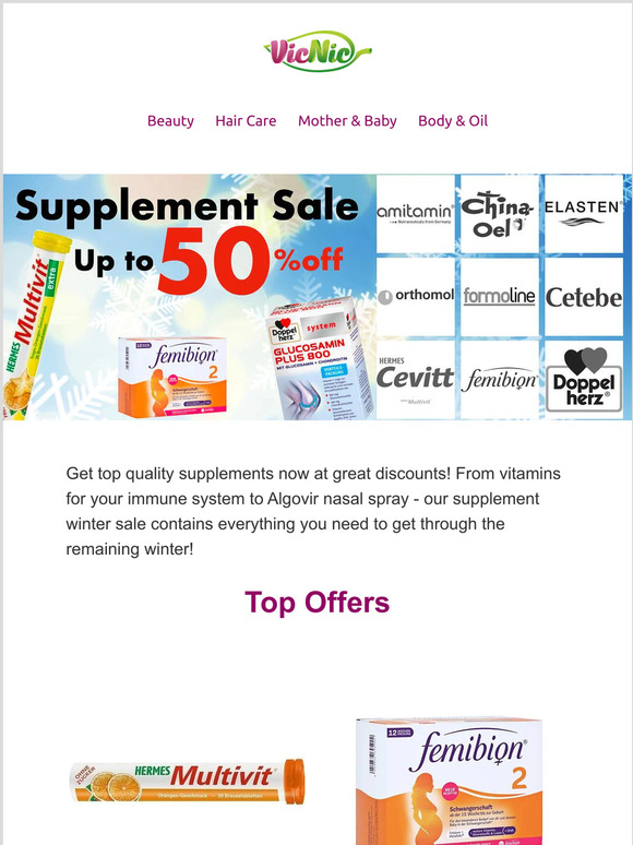 Supplement Sale - up to 50% off - Doppelherz, Orthomol, Femibion & more