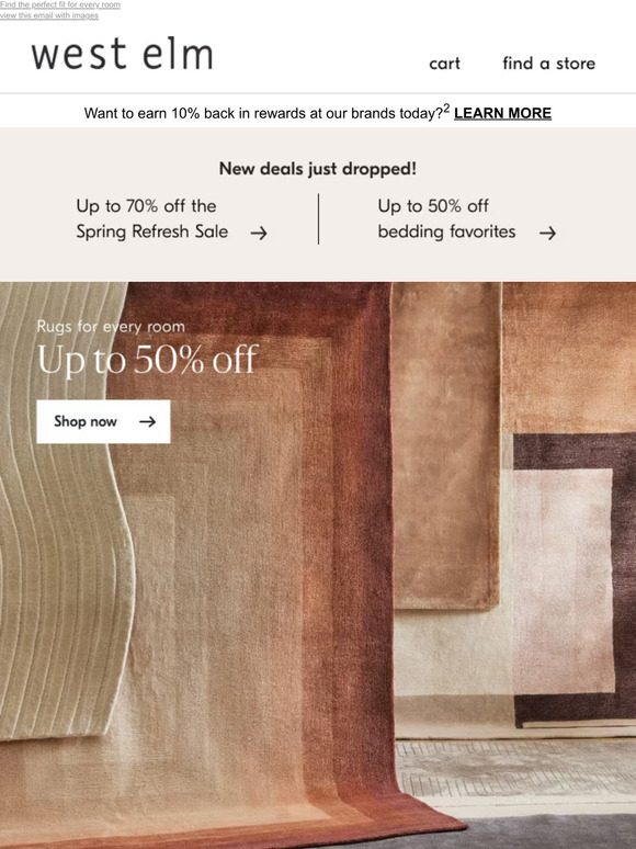 West Elm Rugs are up to 50 off! Milled