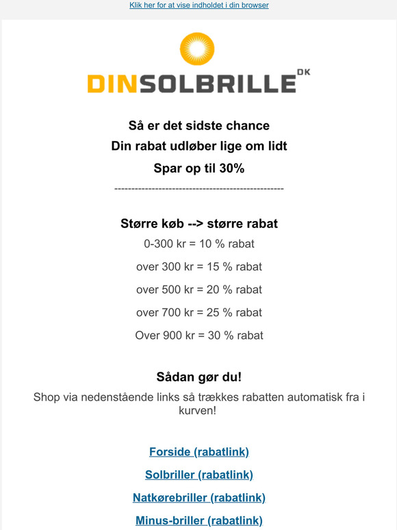 Brug din rabat-kode inden det er for sent