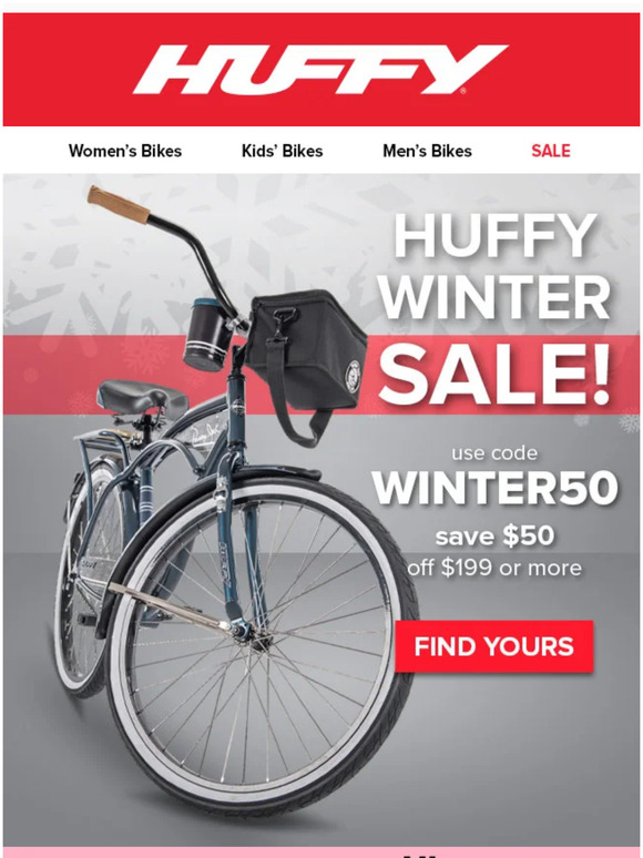 Huffy Bikes 🚴‍♂️ Your new ride is waiting at 50 OFF! Milled