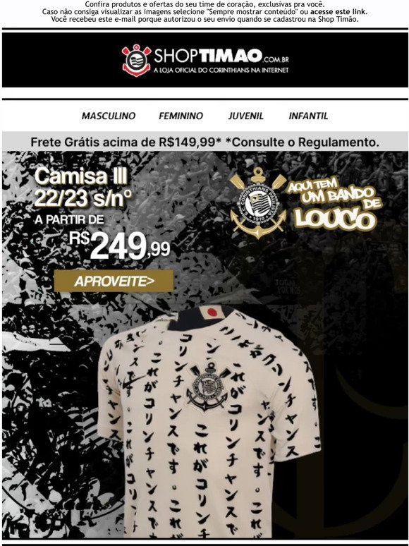 Shop Timão  Loja Oficial do Corinthians - Produtos Exclusivos