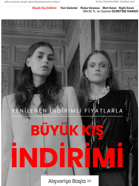Yenilenen İndirimlerle Büyük Kış İndirimi!