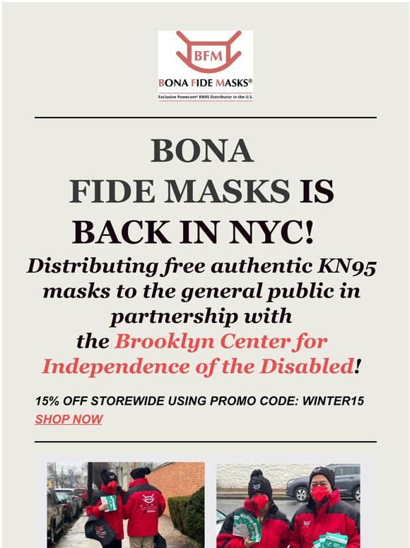 Free KN95 Mask Distribution in NYC & 15% Off Promo!