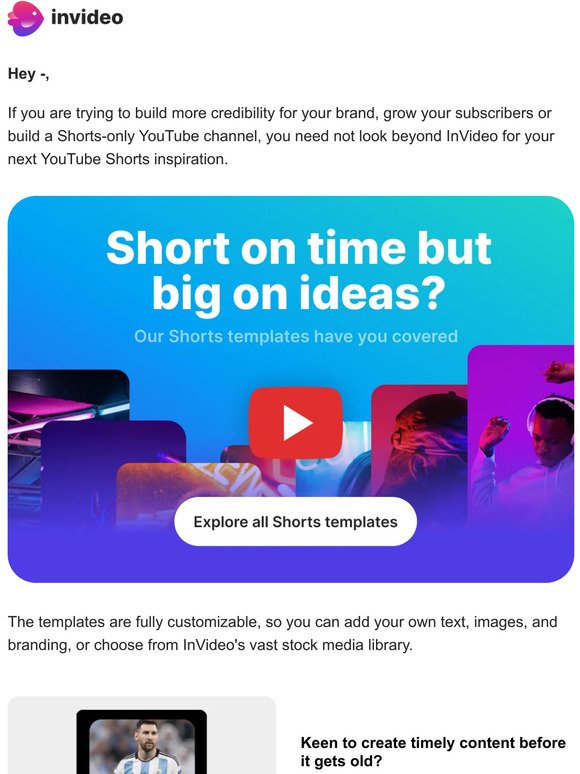 Short on time but big on ideas? Check out YouTube Shorts templates