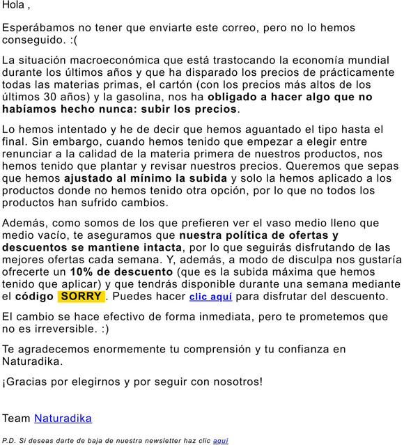 Cambios importantes en Naturadika