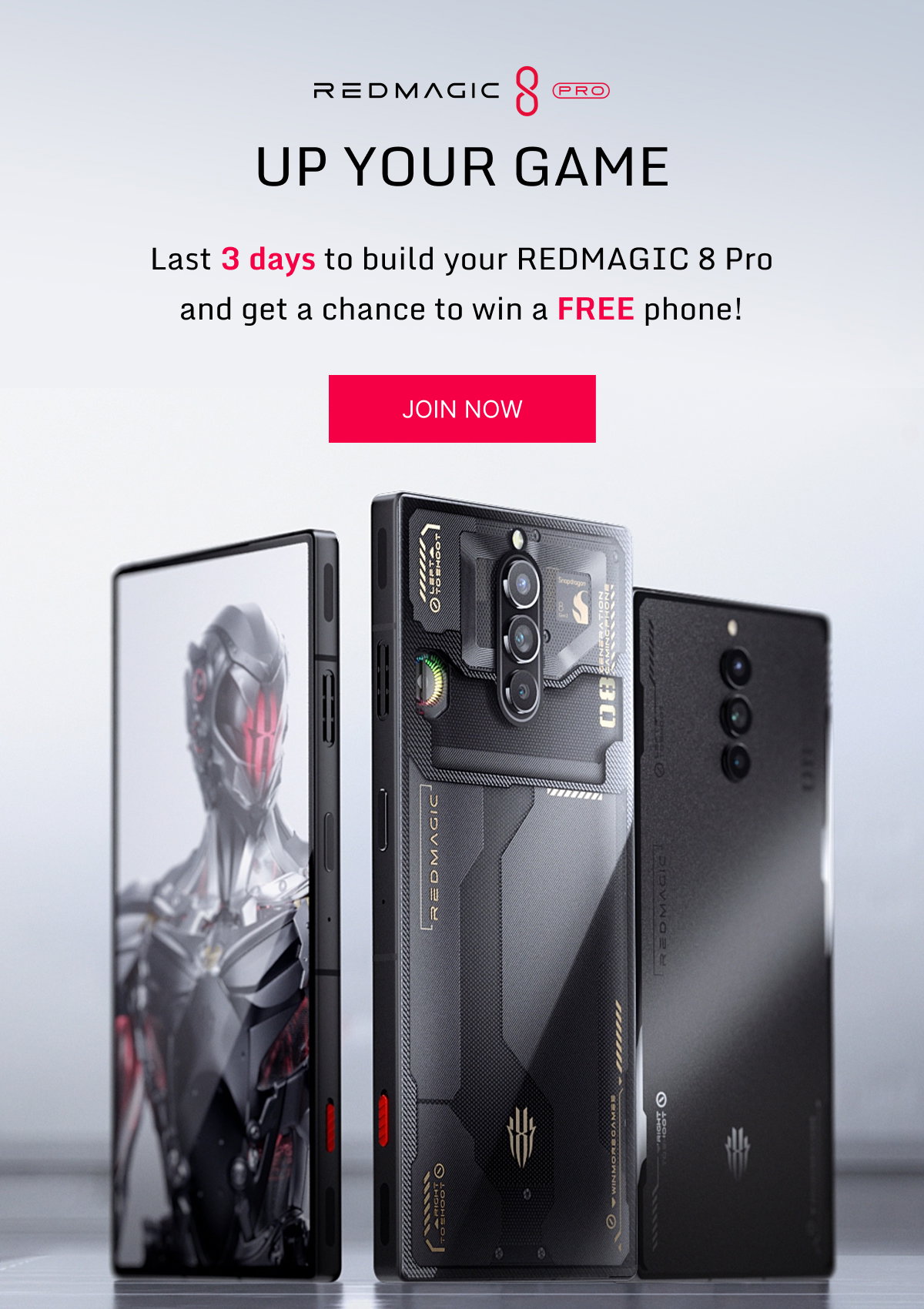 Last 3 days to build your REDMAGIC 8 Pro and get a chance to win a FREE phone!