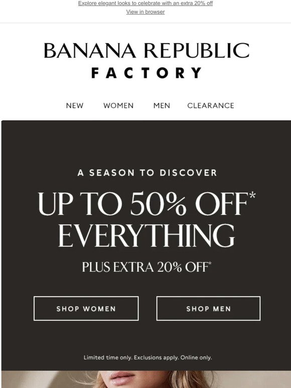 Up to 50% off everything for date night and beyond