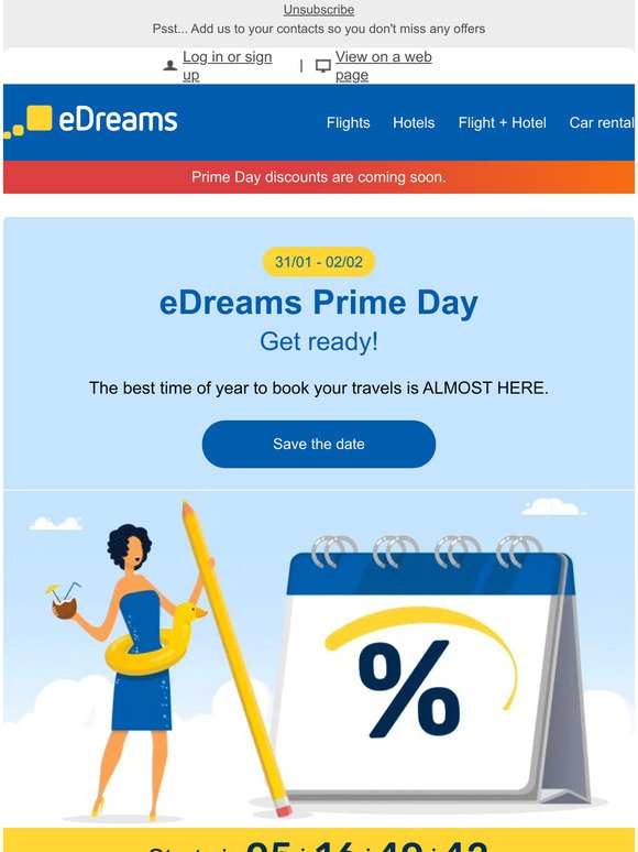 Prime Day starts on Jan 31! Get up to 60% off your next trip