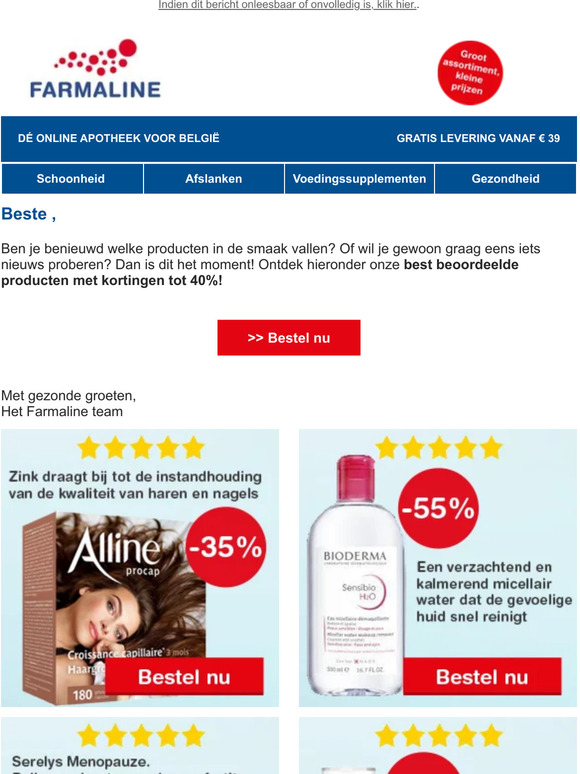 Beste , ontdek kortingen tot 40% op onze best beoordeelde producten!