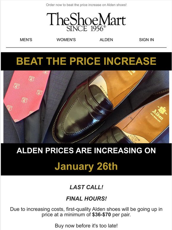 FINAL HOURS To Beat The Alden Price Increase!