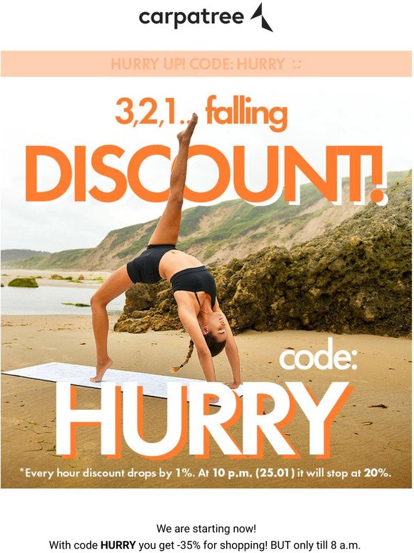 Falling discount: START! Time counts!