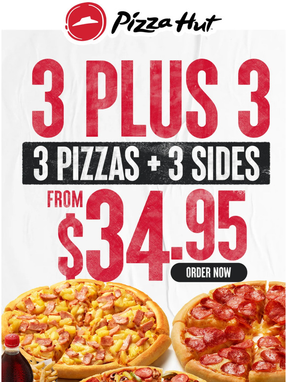 Pizza Hut: Hungry? Get 3 Pizzas + 3 Sides and add $1 Wings 🍕🍗 | Milled