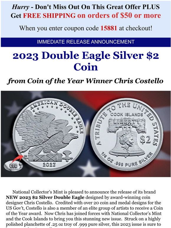 National Collector's Mint Free Shipping! ★ NEW RELEASE 2023 Silver