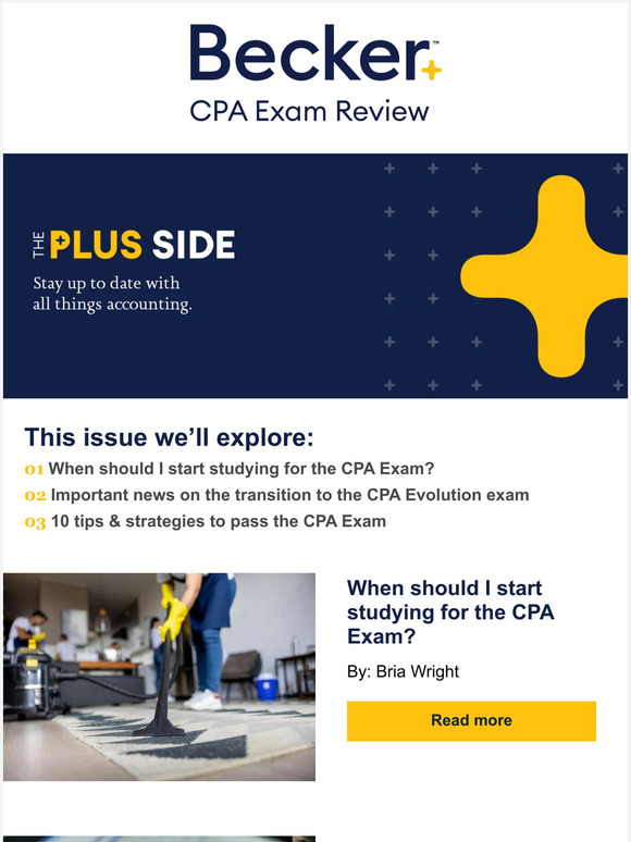 Becker: The Plus Side: When Should You Start Studying For The CPA Exam ...