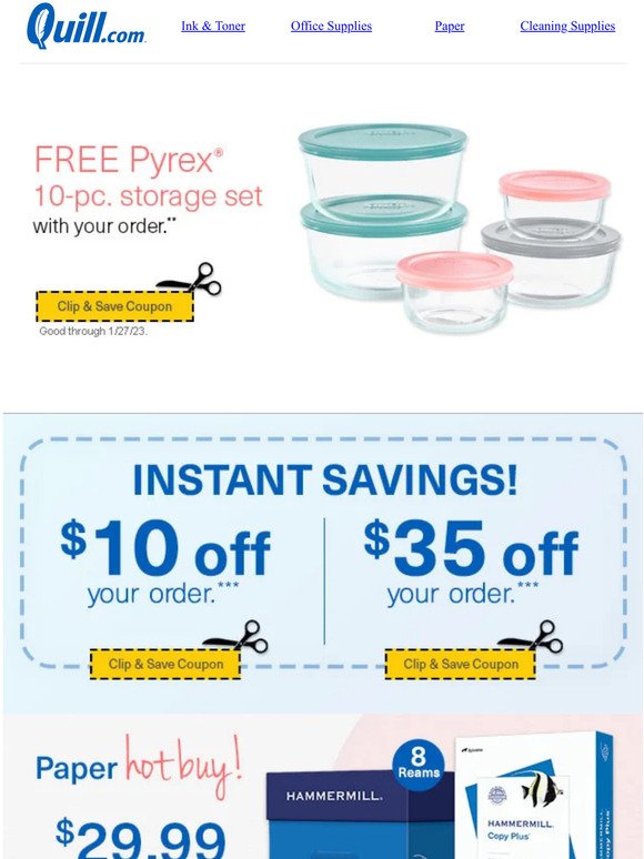 SUCCESS! You’ve Snagged a FREE Pyrex® Storage Set + $35 OFF Your Order!