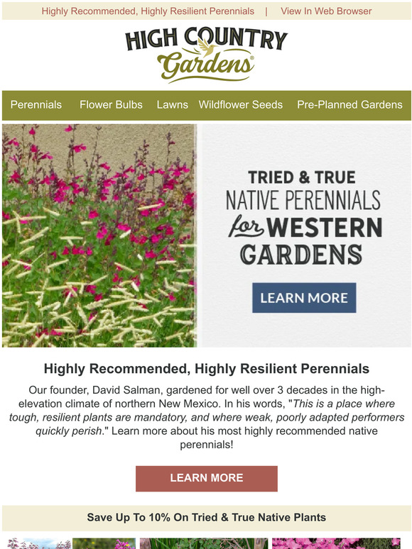 High Country Gardens Best Tried & True Native Perennials For Western