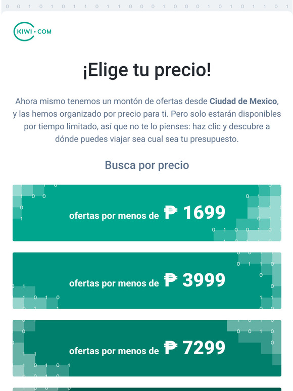 El código Kiwi te encuentra vuelos por menos de ₱ 1699
