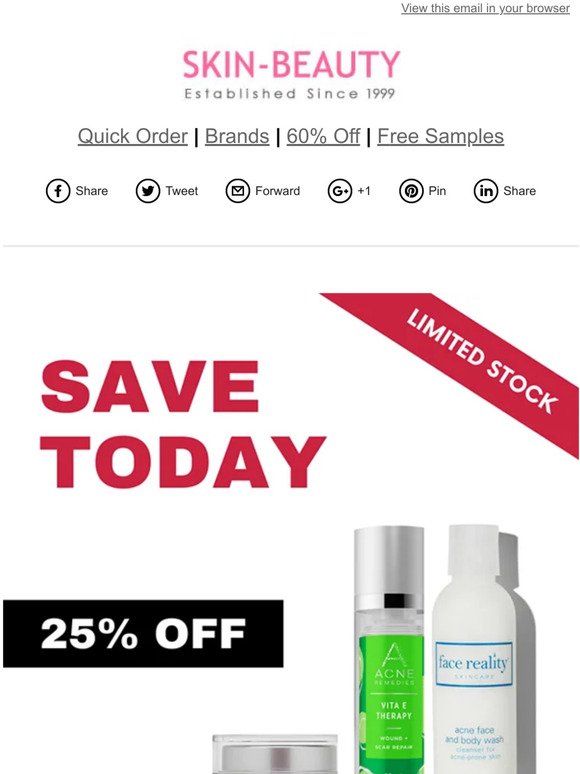 Final Hours to Save 25% Off at Skin Beauty