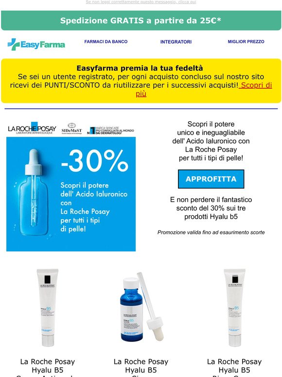 🔝 Promozioni Speciali -30% La Roche Posay e -20% SkinCeuticals 