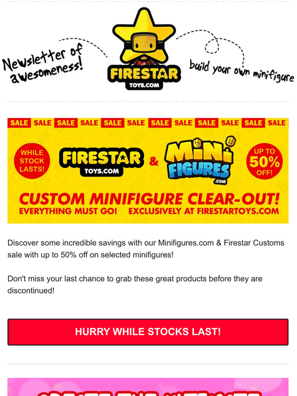 Custom Minifigure Clear-Out up to 50% off! 😍