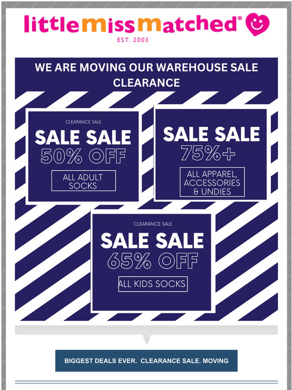 Clearance Sale Is Ending.  UP TO 80% OFF. Deals on Shorts, TEES, Socks, Leggings and more!! Last Days