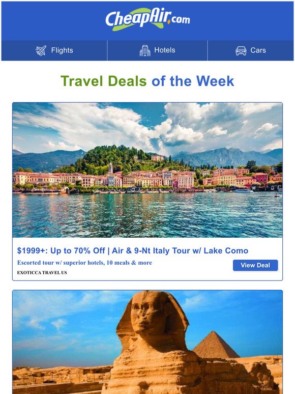 $1999+ // Italy Tour: 9-Nts w/Air | up to 70% off