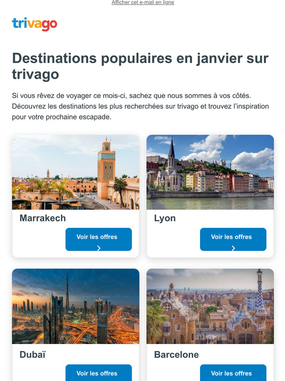 Envie d’une escapade en janvier ? Voici quelques idées.