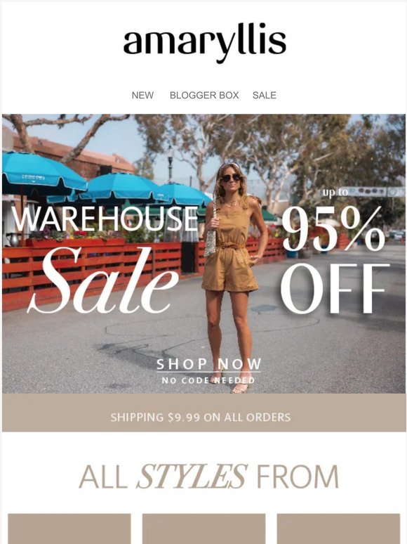 hey! Virtual Warehouse Sale Starts NOW! ⚡