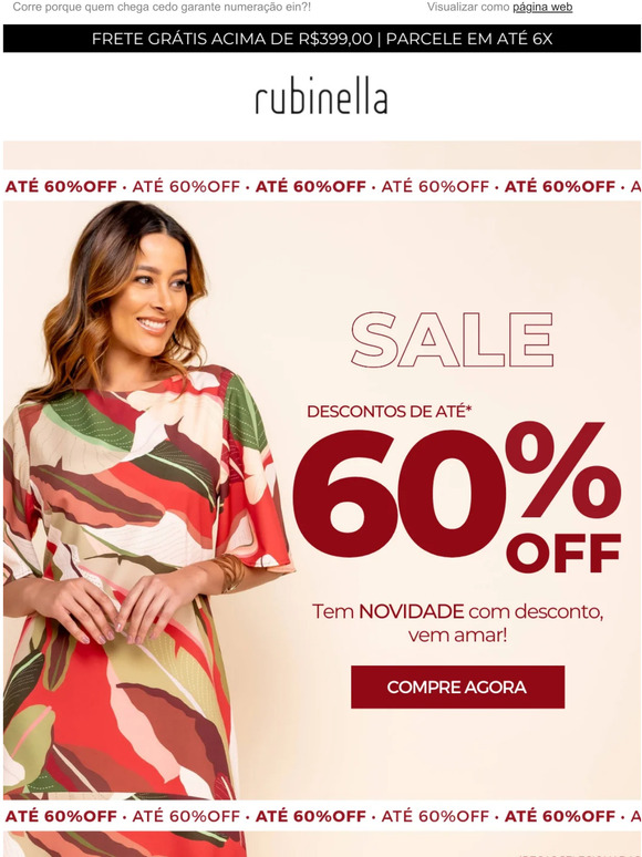 💌 SALE: Novas peças com até 60%OFF, já conferiu? 💌