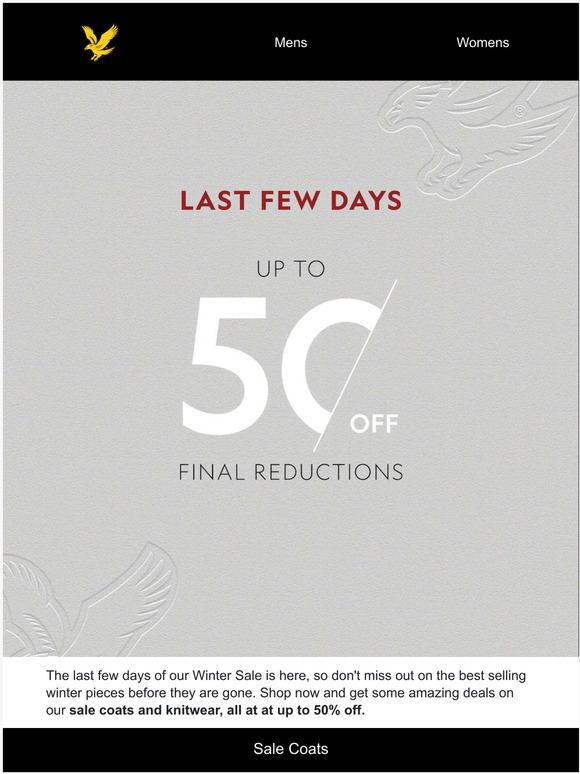Sale | Last Few Days...