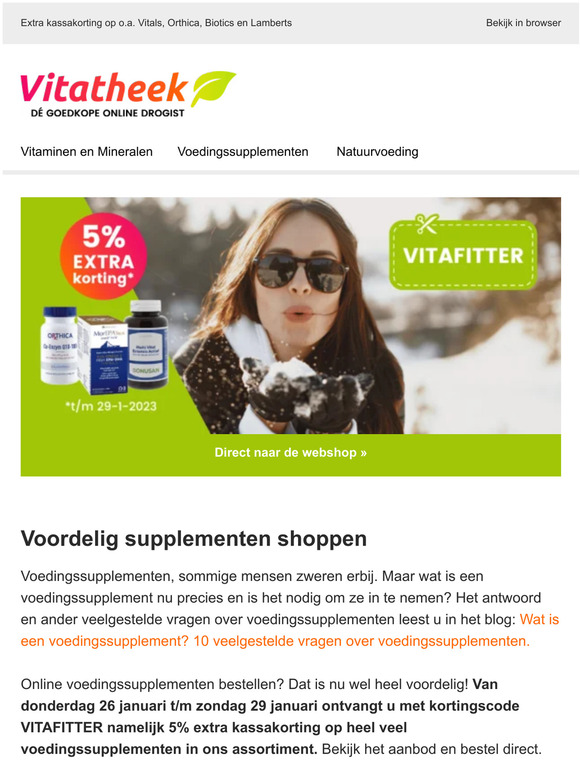 Alle supplementen extra voordelig tijdens de Vitafit weken
