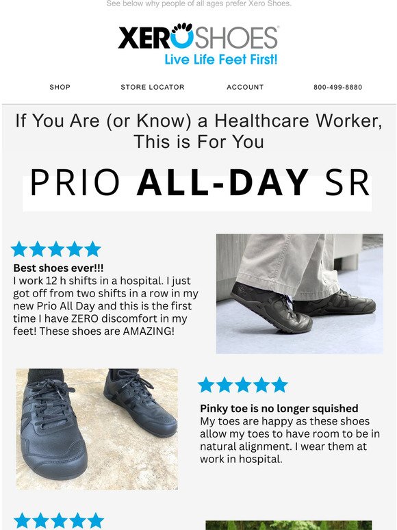"I'm on my feet all day, and Xero Shoes changed my world"