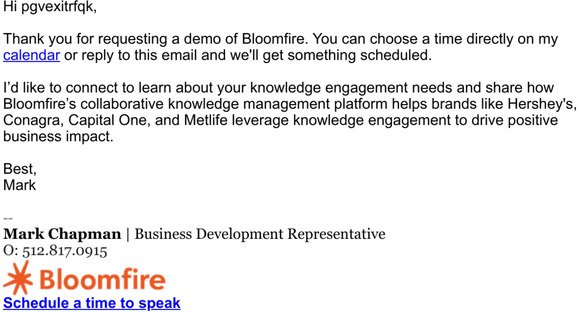 Your requested Bloomfire demo